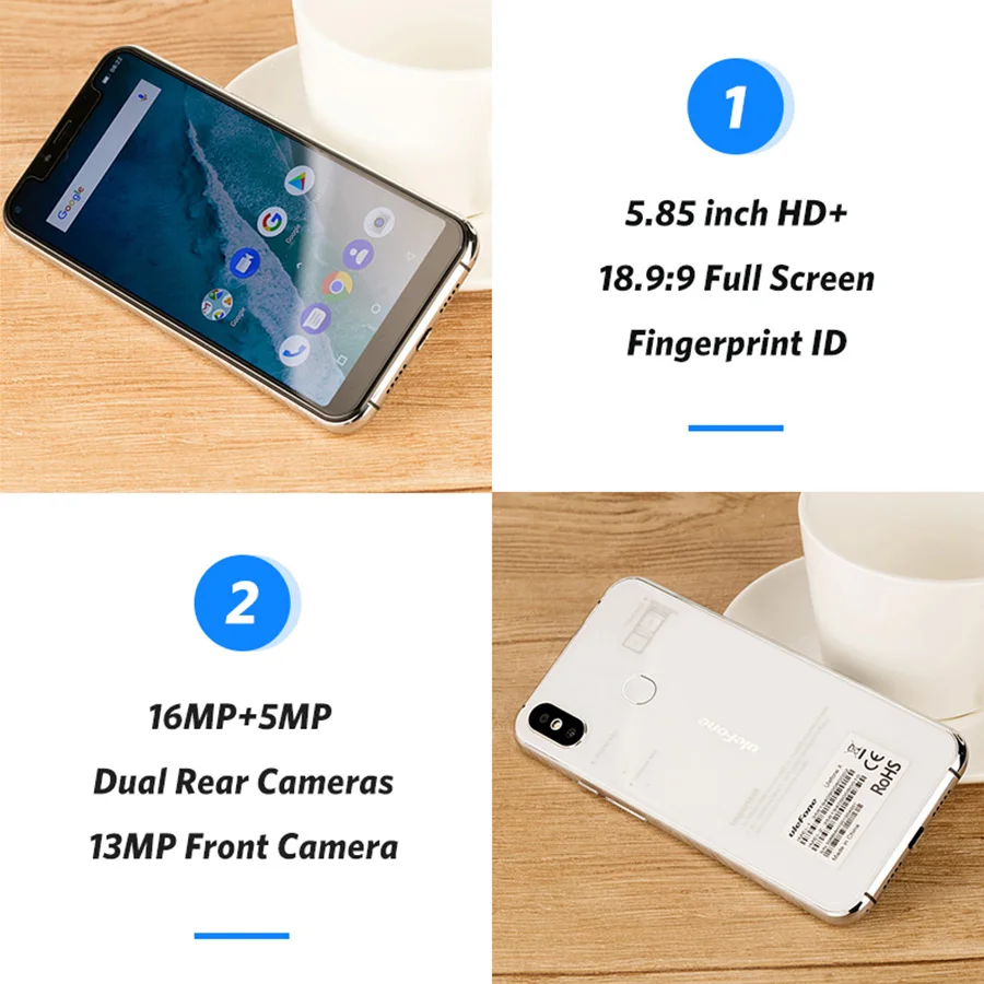 Ulefone X Face ID 5 85 &quotHD MT6763 Восьмиядерный Android 8 1 4 Гб ОЗУ 64 ПЗУ 16MP 3300 мАч двойная задняя