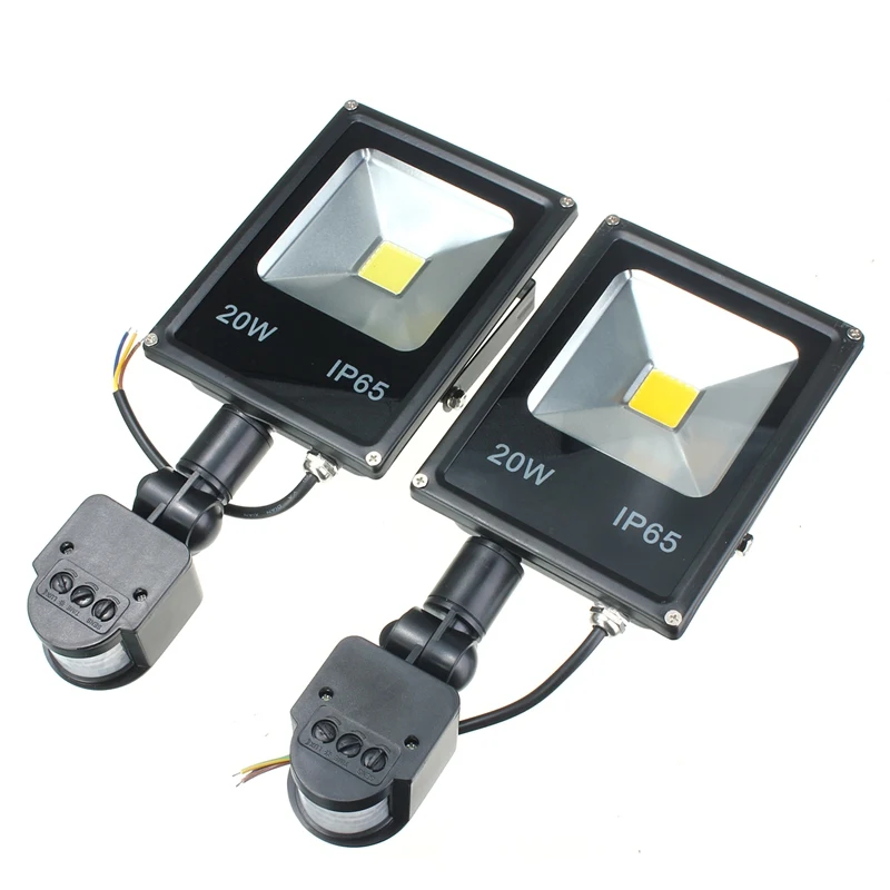 AC 85 265 В 10W 20W 30W 50W 70 Вт 100 PIR светодио дный прожектор Открытый лампы с движения