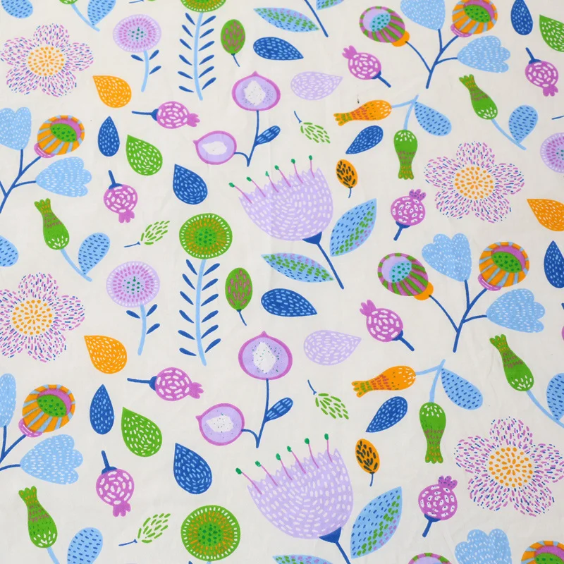 

50*160cm Twill Cotton Fabric Floral DIY Printing Children's Bedding Cloth Bed Sheets home Textile doll Sewing fabric