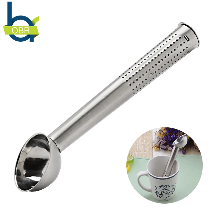 Половник дуршлаг для заварки чая из нержавеющей стали OBR ситечко с длинной ручкой