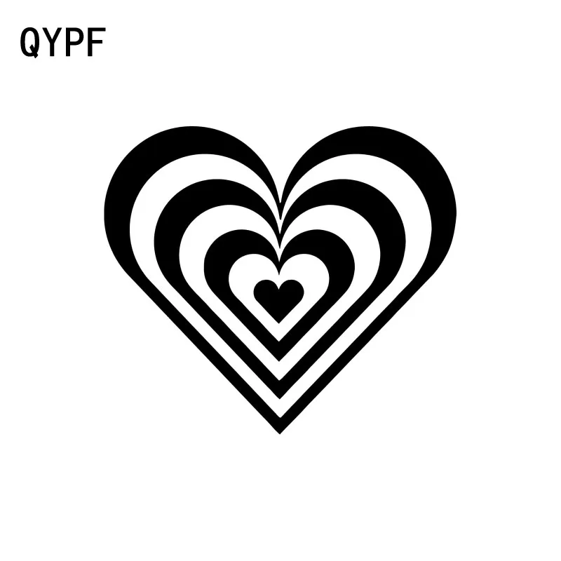 

QYPF 16 см * 13,9 см креативное сердце любовь виниловая наклейка на окно автомобиля наклейка черный/серебристый Графический C15-0624