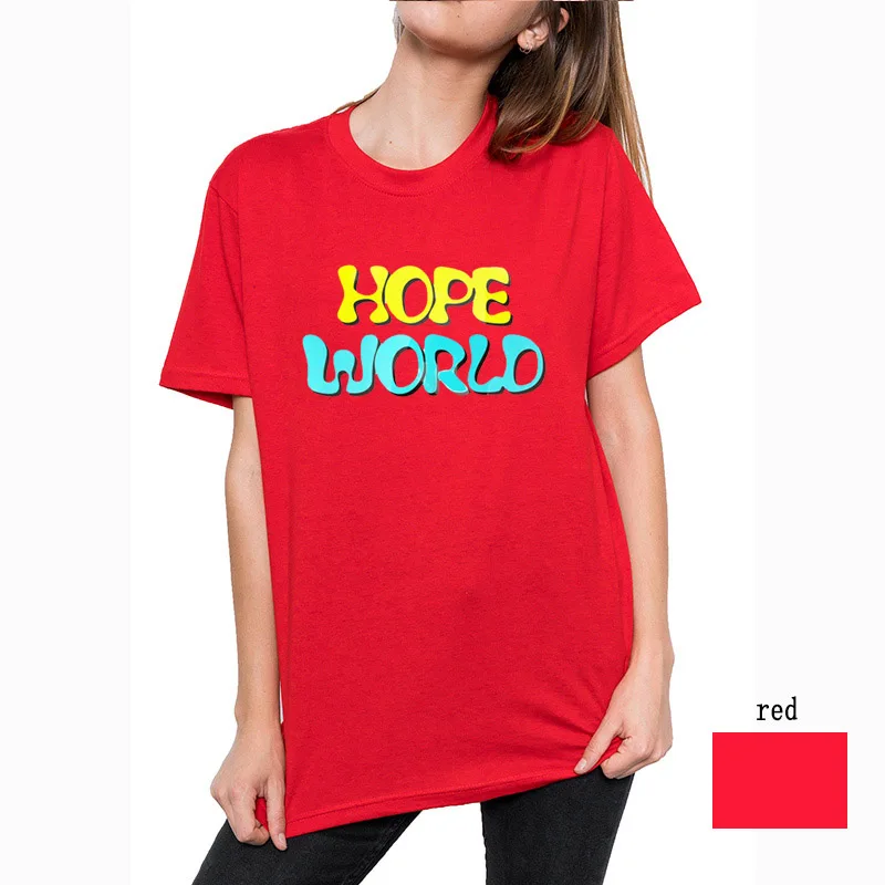 Рубашка цвета радуги Hope футболка J Jung Hoseok рубашка World Bias Cypher Ddaeng рубашка|Футболки| |