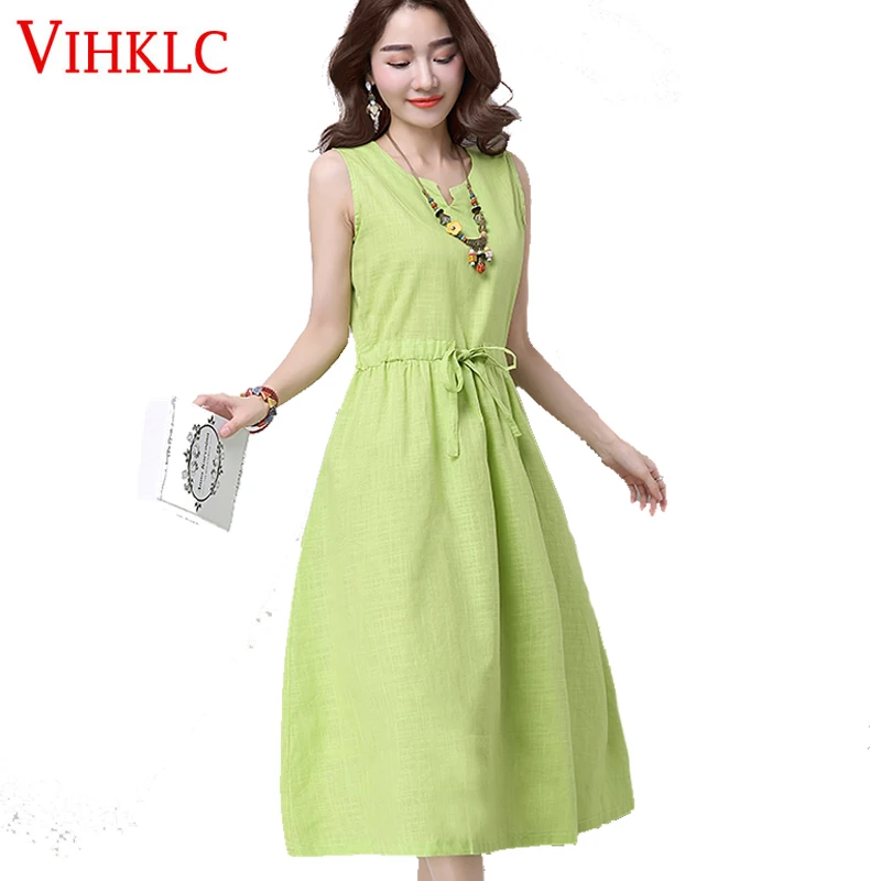 2017 летнее стильное ТРАПЕЦИЕВИДНОЕ ПЛАТЬЕ этнические хлопковые льняные новые