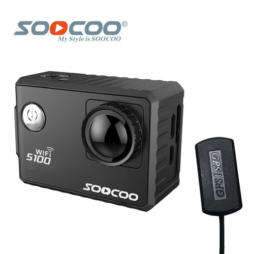blackWith GPS SOOCOO на S100 4k WiFi NTK96660 30 м Водонепроницаемый Action Sports Камера Встроенный гироскоп с расширением gps(gps модель вариант - Цвет: blackWith GPS