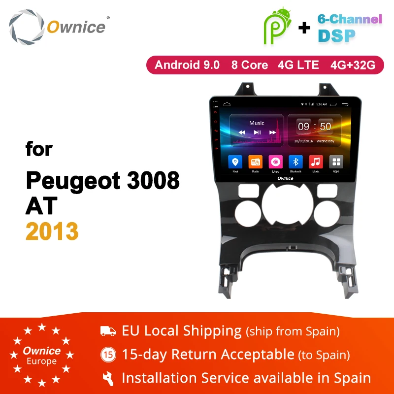 Ownice K1 K2 K3 2 DIN Android 9.0 Octa 8 Core Car DVD GPS Player Navi for Peugeot 3008 4G LTE 2GB+32GB 2009 2010 2011 2012 2013 |