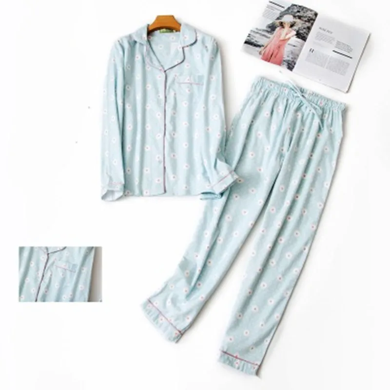 Long Cotton 11 Хлопковые пижамы комплект Для женщин очаровательные тёплые зимние Femme с принтом, пижама с героями мультфильмов, рубашка с длинными рукавами и штаны 2 шт./компл. мамы одежда для дома - Цвет: Long Cotton 11