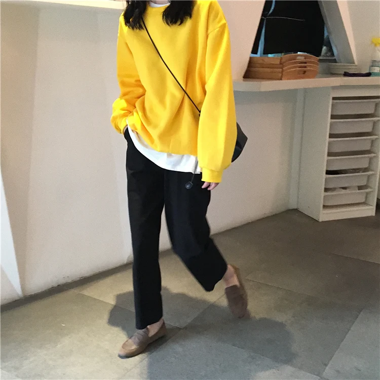 Jielur 12 однотонные толстовки Джерси женские Зимние флисовые корейские Harajuku толстовки женские Kpop Kawaii черные розовые женские s пуловеры
