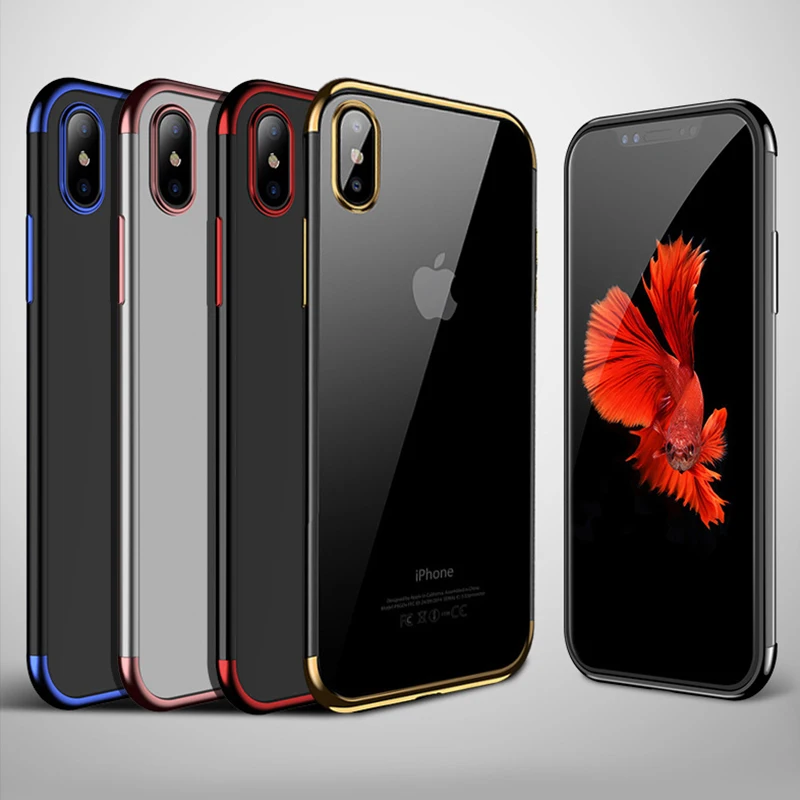 Transparent TPU electroplated soft shell for iphone 11 pro max case xr x xs 6 6s 7 8 7Plus 8Plus 11cases fundas cover |