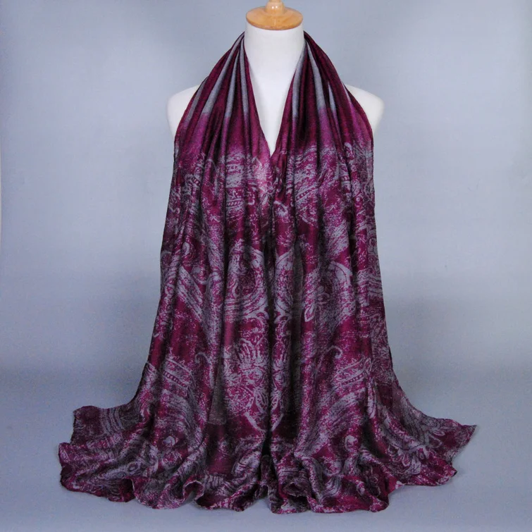 Shade color floral stripe fashion printe paisley long cotton voile shawls popular design wrap muslim scarves/scarf | Тематическая