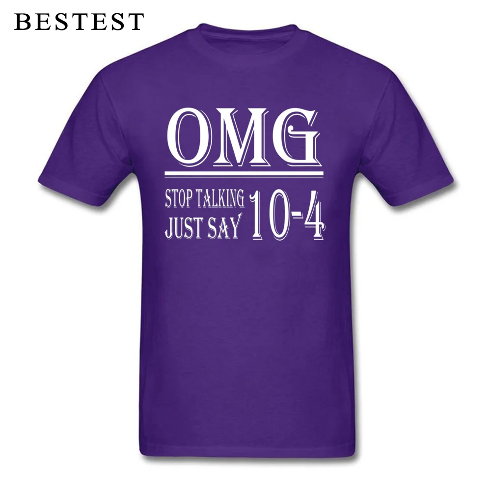 Футболка с радиокодом OK Мужская хипстерская футболка Omg Stop Talking Just Say 10 4 Geek Streetwear