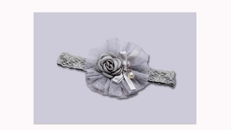 

24Pcs/lot Girls Satin Flower Headband Lace Flower for Infant baby girls
