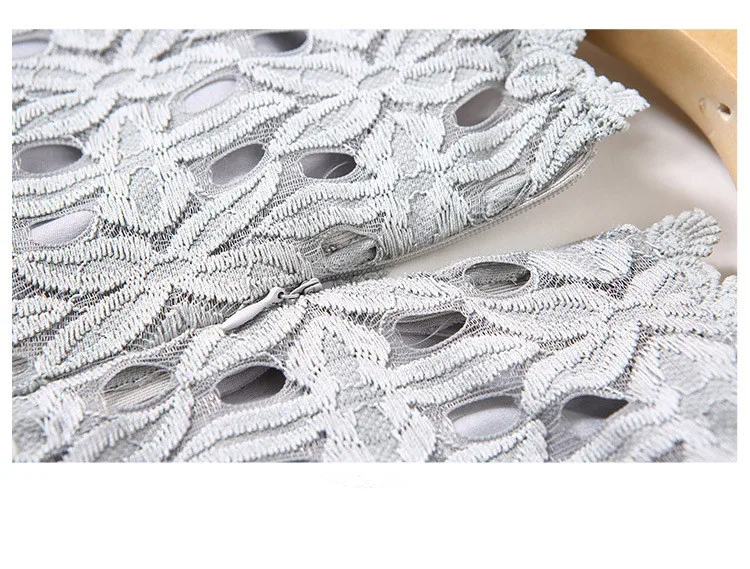 Europe-America Women's 2018 Spring New Round Neck Long-Sleeved Party Dress Embroidery Yarn Stitching No Belt CH045 | Женская одежда
