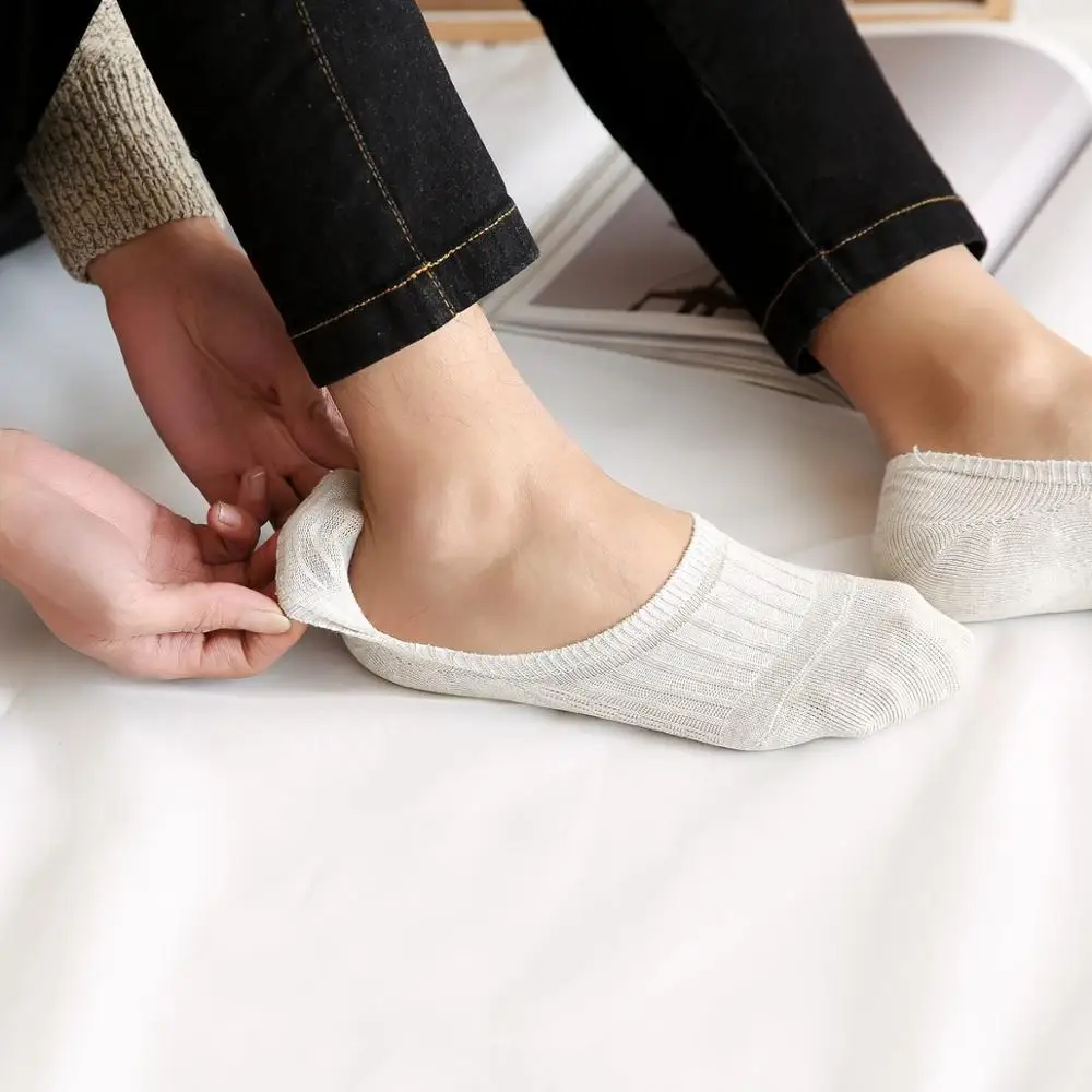 5 пар мужские носки без показа повседневные с низким вырезом Нескользящие