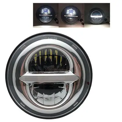 chrome A 5-3/" черный проектор светодиодный фара с DRL для индийского скаута Honda Shadow мотоцикл широкий Glide XL1200 уличный 750 883 - Цвет: chrome A