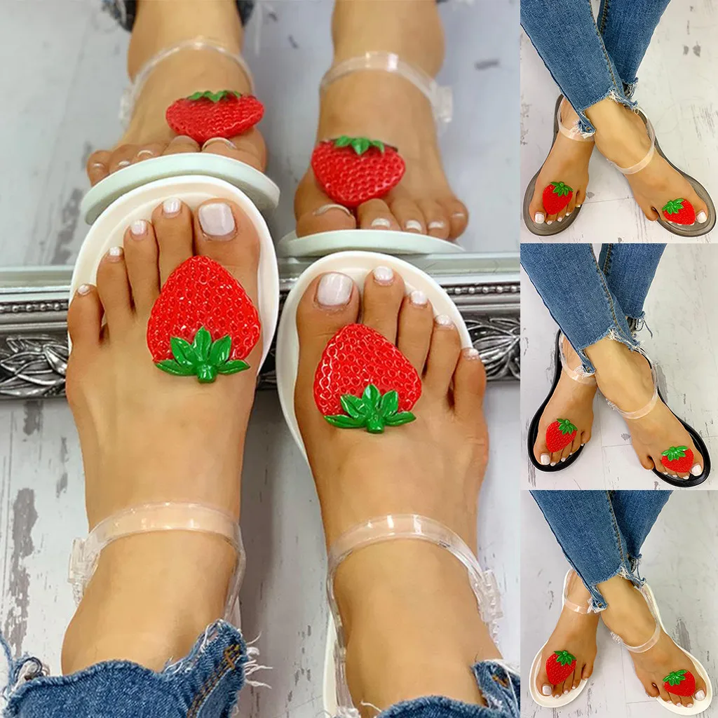 Женские сандалии шлепанцы с фруктами Нескользящие повседневные 40 большие