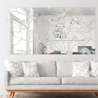 Творческий DIY площадь абстрактный декоративные акриловые зеркало Наклейки на стену ТВ Наклейки на стены Спальня гостиной Домашний декор плакат R001