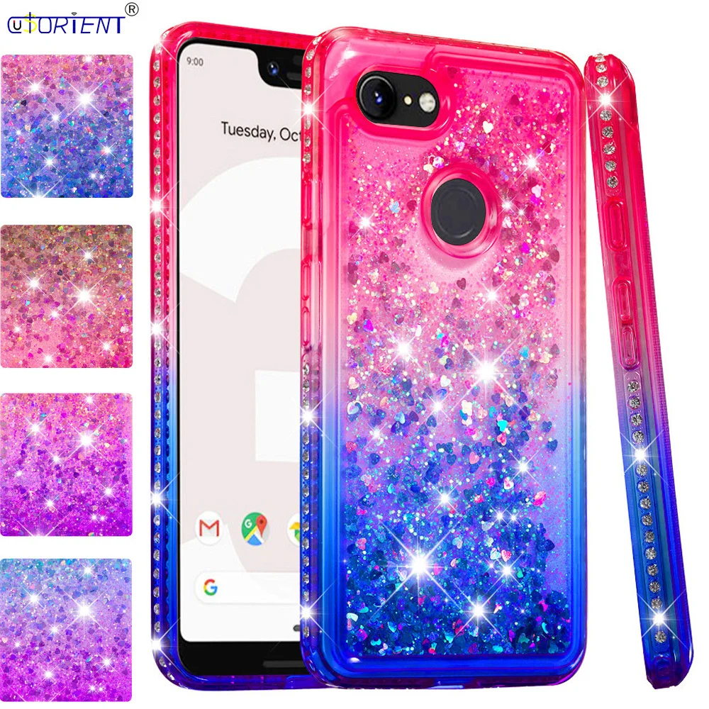 Google Pixel 3 XL блестящий чехол 3XL противоударный для телефона Pixel3 Блестящий жидкий