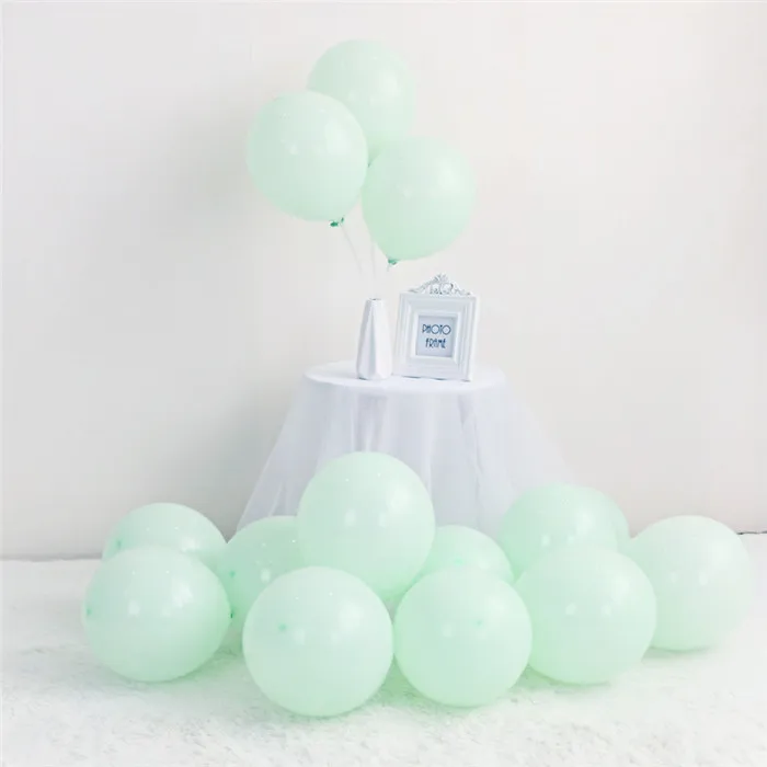 100pcs green 10 дюймов 2,4 г 100 шт пастельные шары для активного отдыха, вечеринки, дня рождения, свадебные шары для украшения, разноцветные пастельные шары макарон - Цвет: 100pcs green