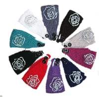 2013 free shipping rhinestone flower Handmade headband Knit Headwrap crochet Headbands headwear new fashion 50pcs