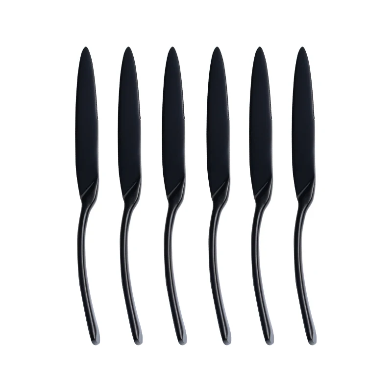 Черный стейк Ножи Западной Стиль Ужин набор посуды Sharp посуда и столовые приборы 6