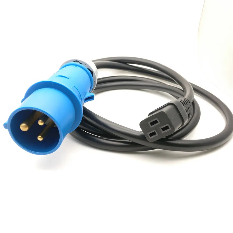 Высокое качество 2 м синий IEC309 16A/32A к IEC 320 C19 для UPS/PDU удлинитель питания Кабель