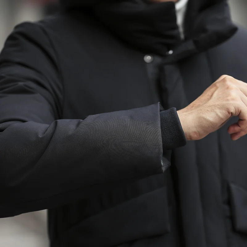 Мужская куртка Новая зимняя мужская модная длинная с капюшоном joker из хлопка и