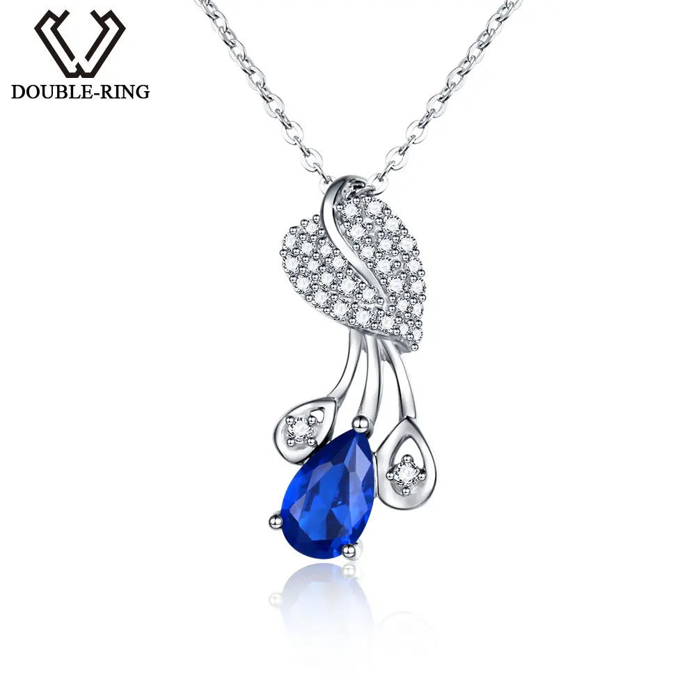 

DOUBLE-R Created Sapphire Real 925 Sterling Silver sterling-silver-jewelry Necklaces Jewelry for women Fine Jewelry