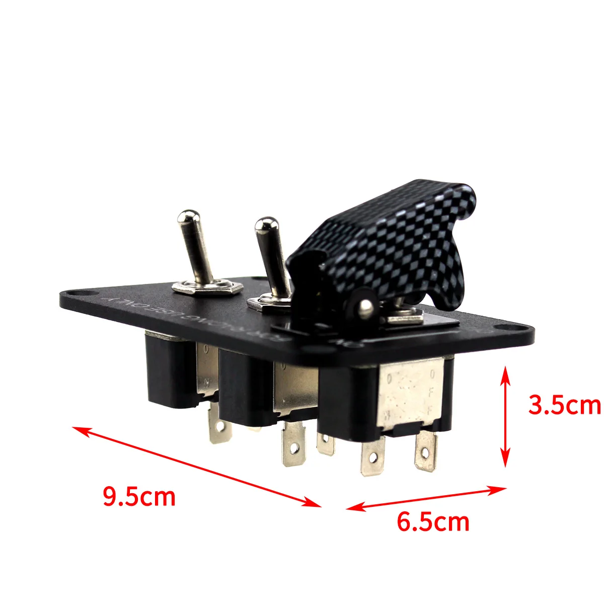 Dc 12v Carbon Fiber Surface Panel Car Toggle Switch Indicator Racing Modified Model General with Lights Three Sets of | Автомобили и