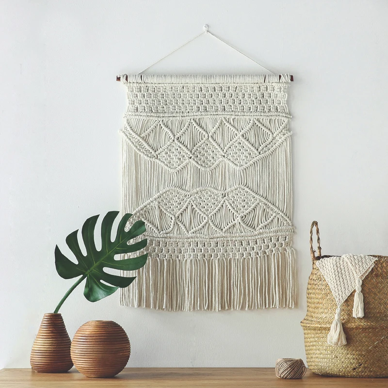 100% хлопок белый домашний Настенный декор декоративный ковер ручной работы