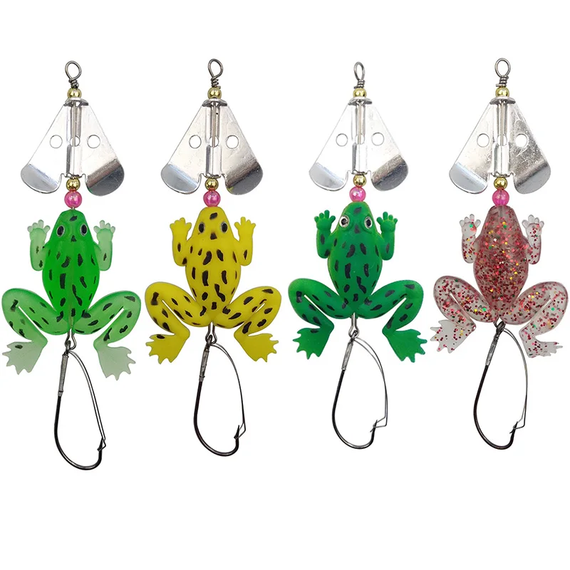 4 шт резиновый мягкий Лягушка Блесен зеленый желтый прозрачный плавающая лягушка