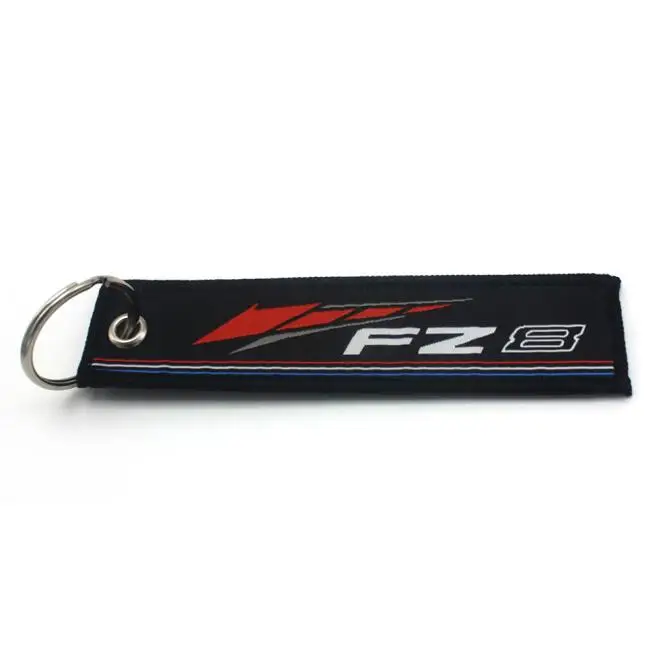 FZ8 Для Yamaha FZ1 FAZER FZ6 FZ8 Модный брелок в виде мотоцикла тканая бирка кольца для ключей этикетка цепь черный автомобильный брелок - Цвет: FZ8