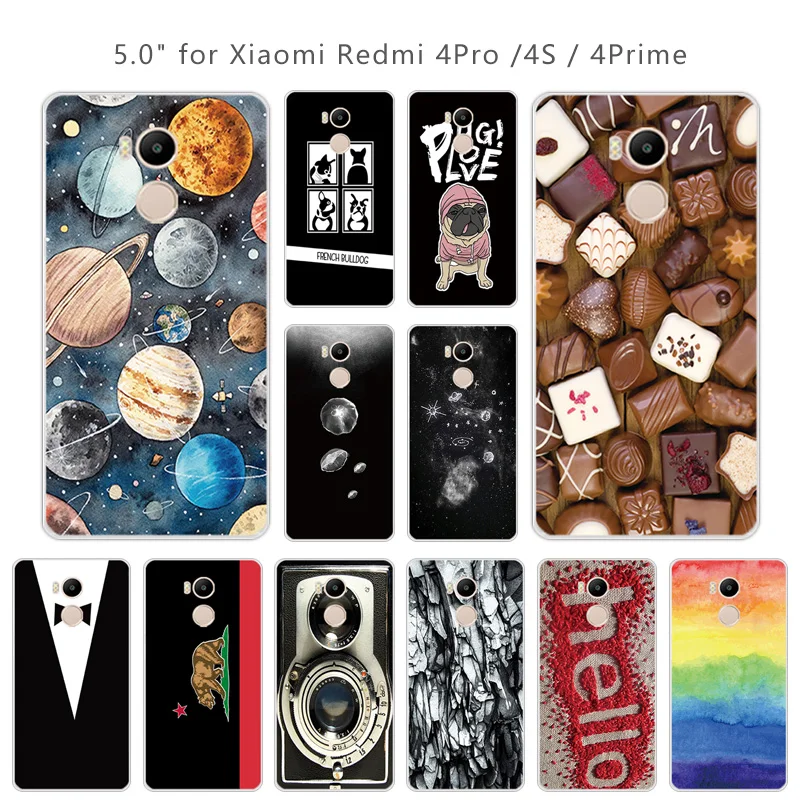 5.0 inch For Xiaomi Redmi 4 Pro Prime Colorful Phone Case Soft Silicone Clear TPU Xiapmi 4S |