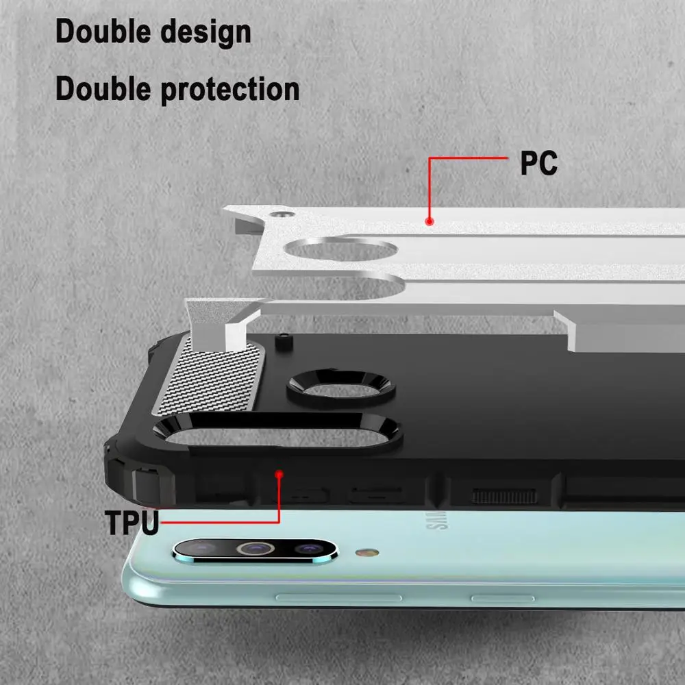 For Samsung Galaxy A60 M40 A30 A40 A50 A20E A10E Note10 Note10pro Durable Armour PC+TPU Phone Case sport ShockProof phone case |