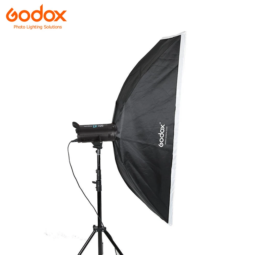 Godox DE300 300W/300WS Photo Studio Flashlight Strobe Lighting Kit + 35x160cm Grid Softbox with Bowens Mount 2.8M Light Stand |