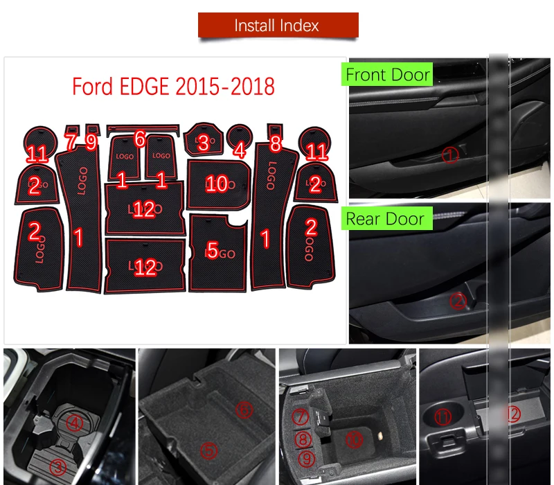 20 шт. резиновые противоскользящие подставки под ворота для Ford EDGE Endura 2015 2016 2017