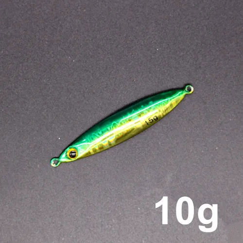 10g-Green Casfun медленная приманка для джига на суше, медленная блесна, литая широкая микро приманка для джигинга, светящаяся приманка Leurre Peche, 1 шт., 10 г, 15 г, 20 г, 30 г, 40 г, 60 г - Цвет: 10g-Green