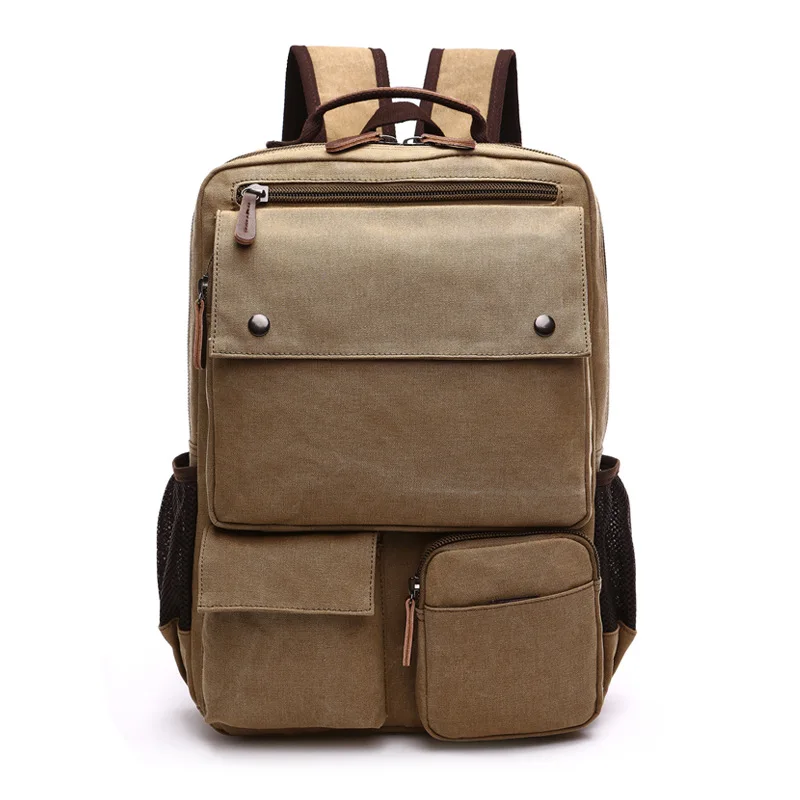 Large Capacity Men Canvas Backpack Mochila Laptop Backpack Mountaineering Versatile Bag Travel Luggage Bag