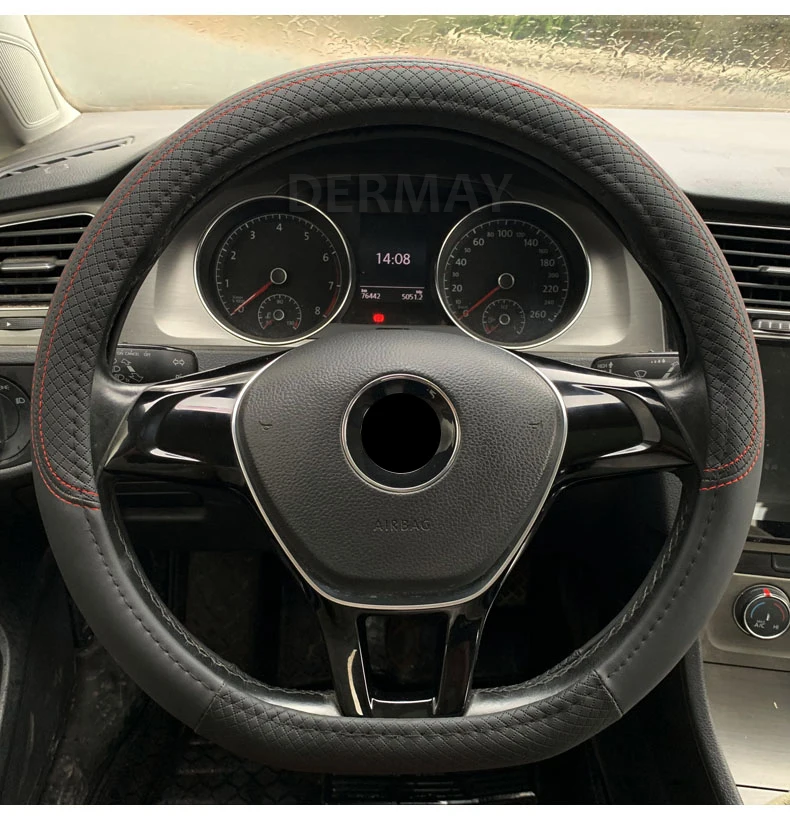 D Форма из искусственной кожи чехол рулевого колеса автомобиля для Suzuki Swift для Volkswagen Golf VII(4, 5, 6, 7, Nissan космического аппарата изгой Qashqai