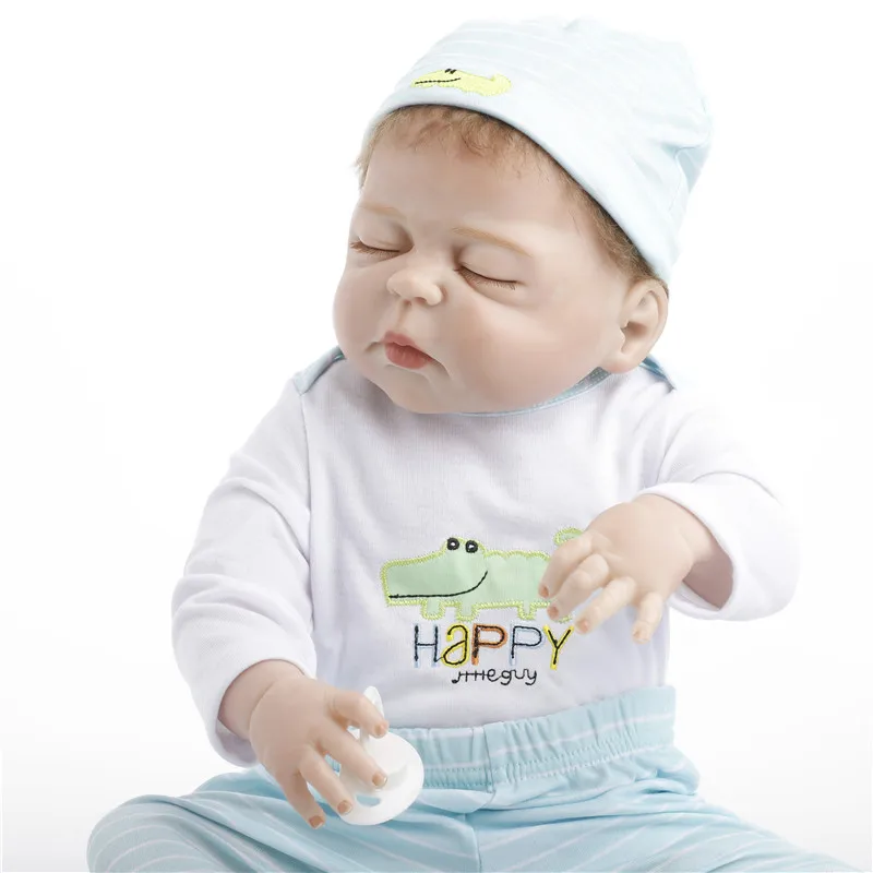 SanyDoll 22 дюйма 55 см силиконовые куклы Реборн милый костюм Спящая кукла фестиваль