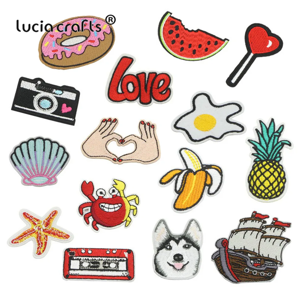 Lucia crafts 1 шт./лот мульти-Стили вышитые железные патчи для одежды наклейки значки DIY Швейные аксессуары L0903