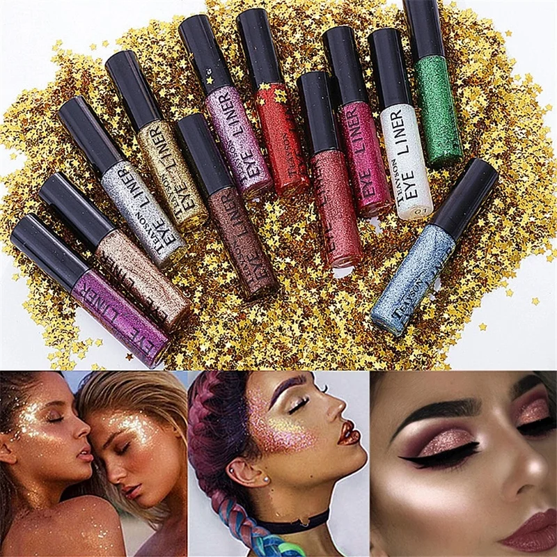 Жидкая подводка для глаз с блестками 1 шт. профессиональная косметическая