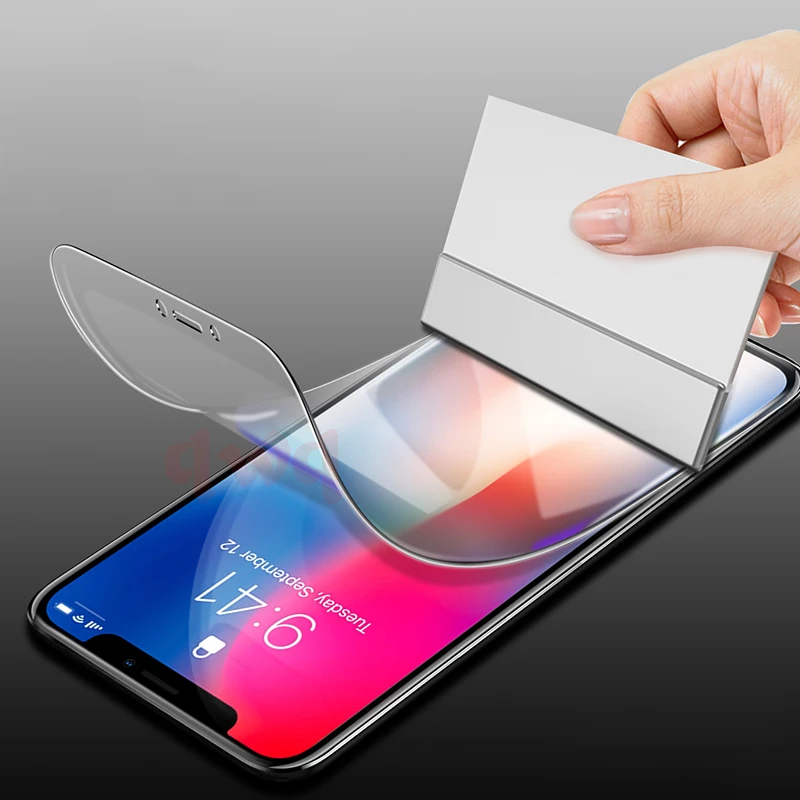 15D полное покрытие Передняя или задняя Гидрогелевая пленка для iphone X 7 8 Plus мягкая