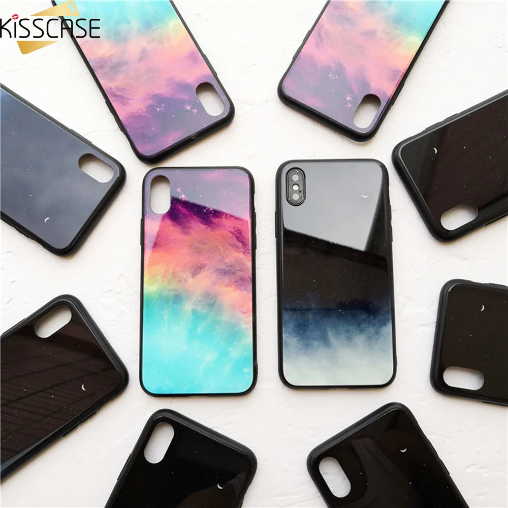 KISSCASE Tempered Glass Phone Case For Samsung S10e S10 S9 S8 Plus Dream Starry Cases Galaxy Note 8 9 Covers |