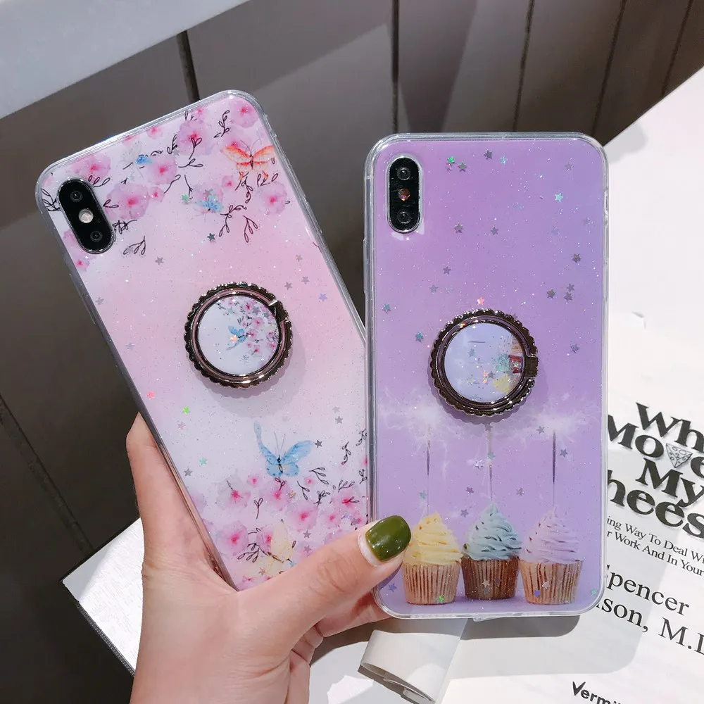 Маленький мраморный чехол с свежими цветами для Huawei P30 Pro Lite Nova 4E 3 3i блестящий