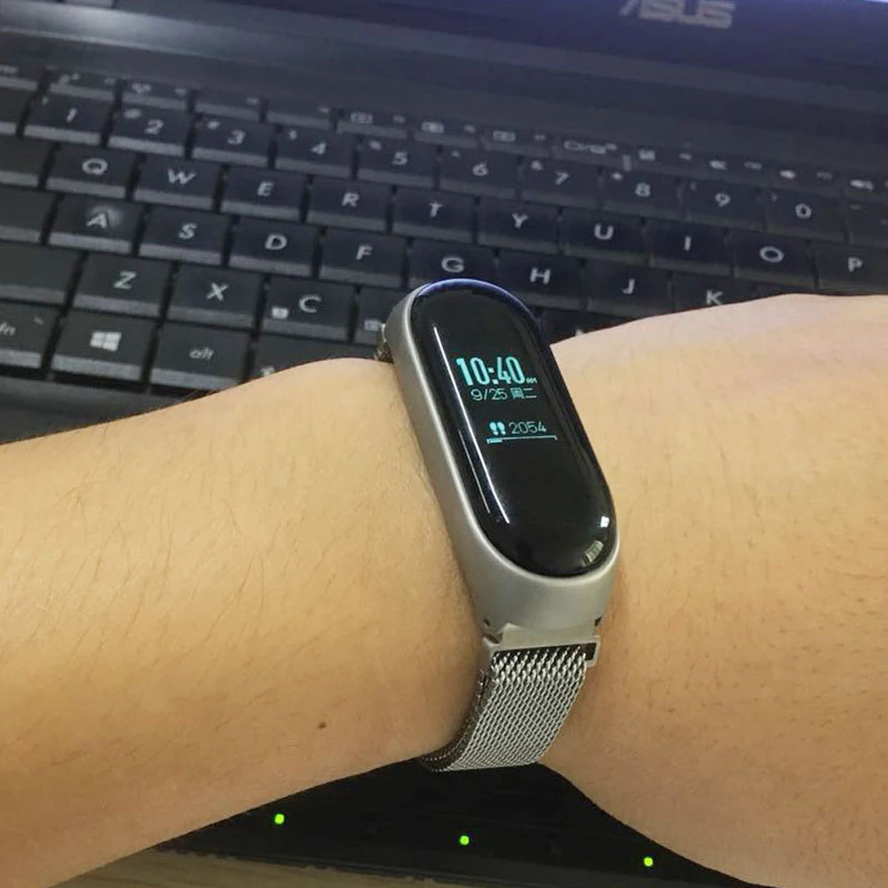 Ремешок из нержавеющей стали для смарт часов Xiaomi Mi Band 3/4 ремешок шагомер фитнес