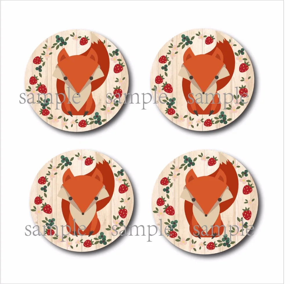 Набор из 4 чашек лисы деревянные подставки МДФ винтажная деревенская каюта