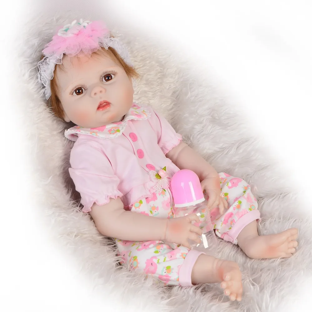 Новейшие 23 'ཱུ см Reborn Baby Doll Girl полное Силиконовое боди виниловая Реалистичная
