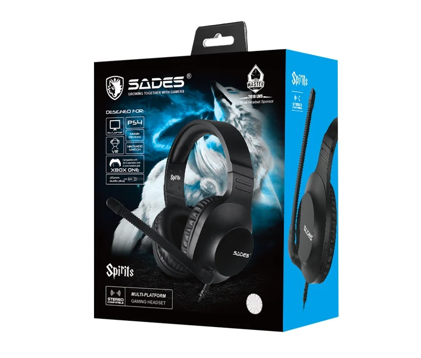 Игровая гарнитура SADES Spirits наушники для ПК/ноутбука/PS4/XBOX ONE (версия 2015)/Mobile/VR White -
