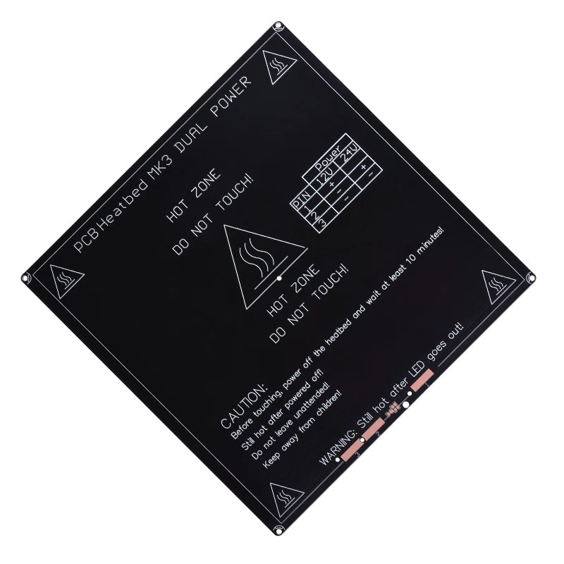MK3 214*214*3 мм Тепловая кровать двойной мощности алюминий + светодиод резистор