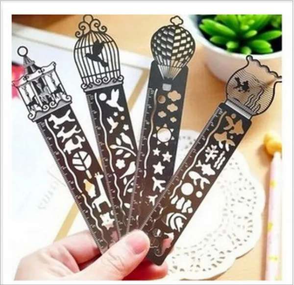 Креативная металлическая прямая Вкладка линейка ажурные ультратонкие линейки